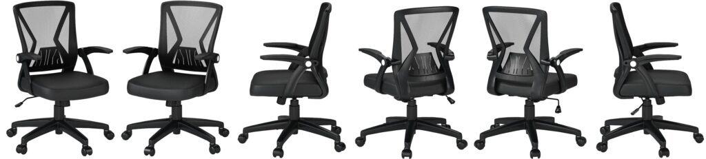 best home office chairs: KOLLIEE Mid Back Mesh Office Chair. Office Chair For Sitting Long Hours
